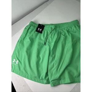 Under Armour Men's Large Green Loose Fit Lined‎ Shorts New 999